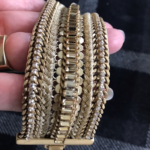Stella and Dot cuff bracelet two-tone - Picture 1 of 7